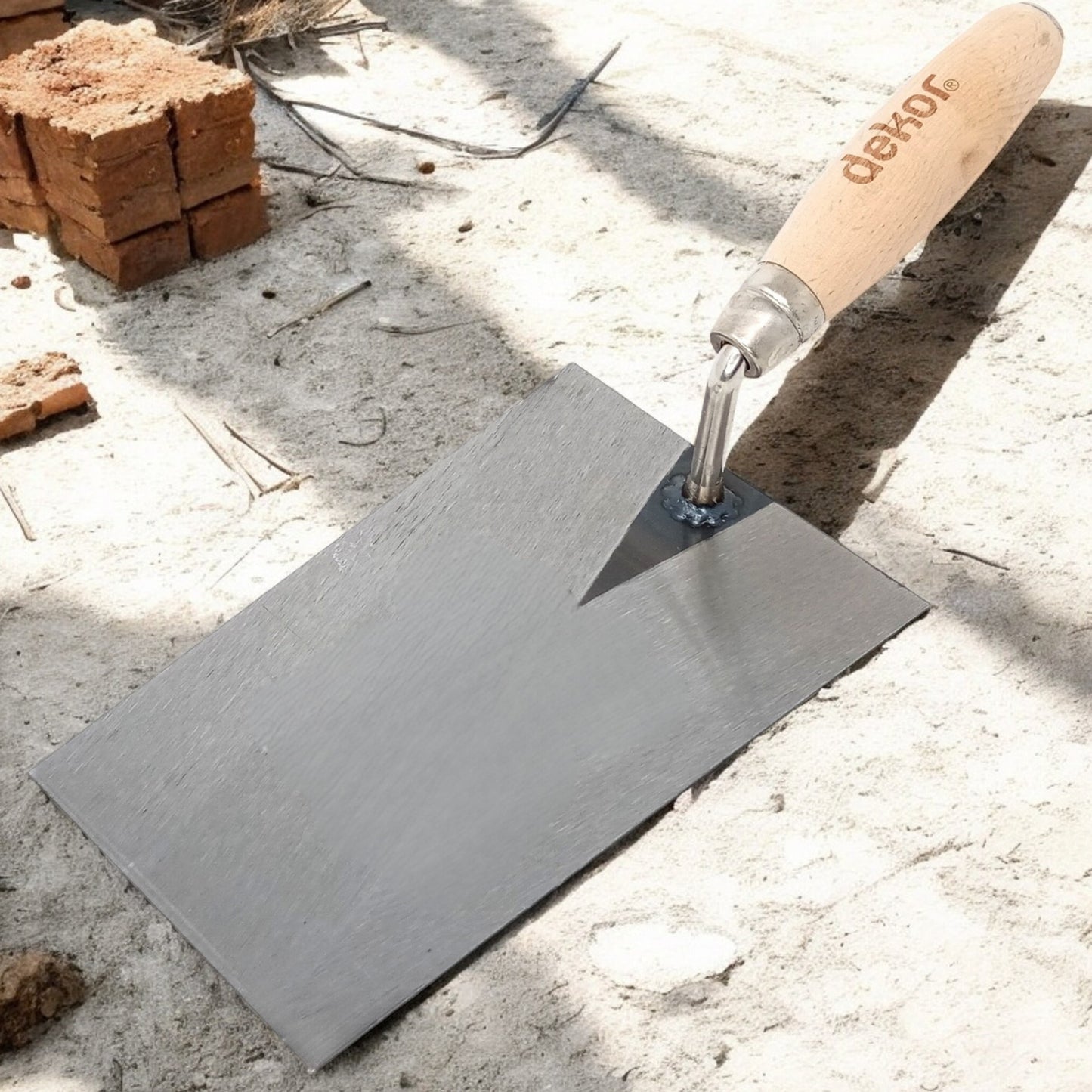 DEKOR Italian Style Brick Trowel -  8" - Wooden Handle