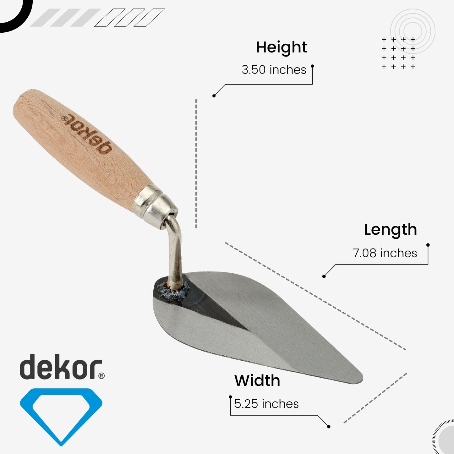 DEKOR Pointing Trowel - 7" - Wooden Handle