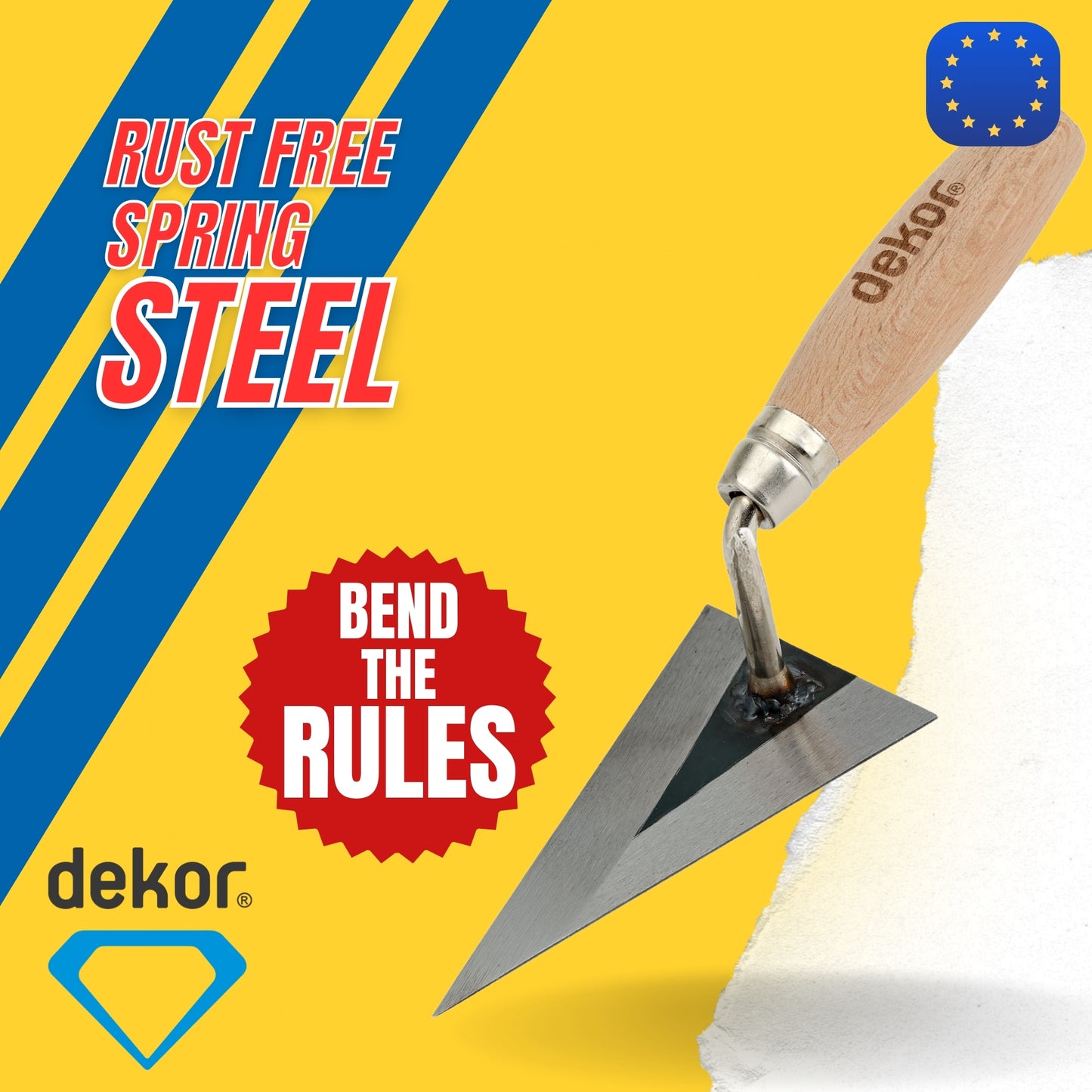 DEKOR Pointing Trowel - 5.5" - Spring Steel - Wooden Handle