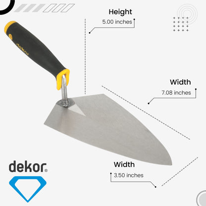 DEKOR London Style Pointing Trowel -  7" - Ergonomic Soft Grip