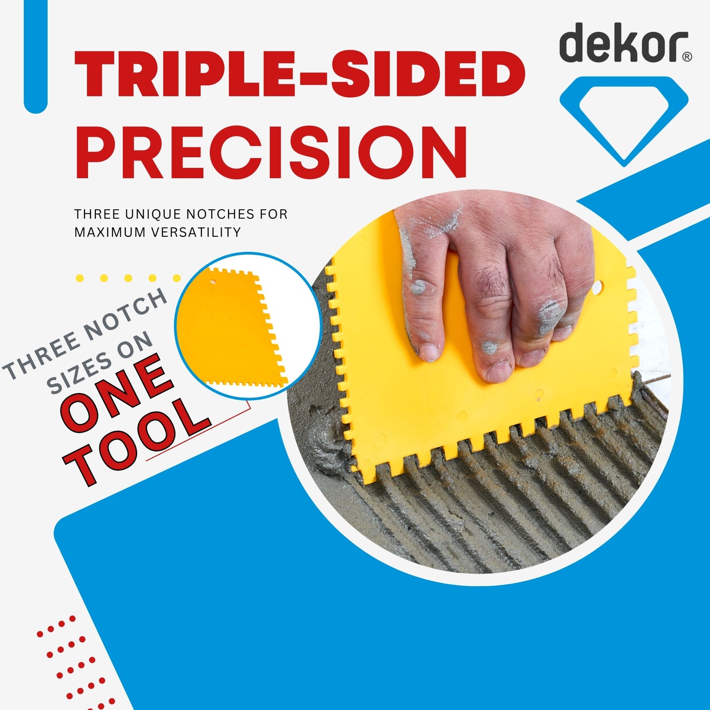 DEKOR Plastic Notched Spreader - 7" x 5.40"