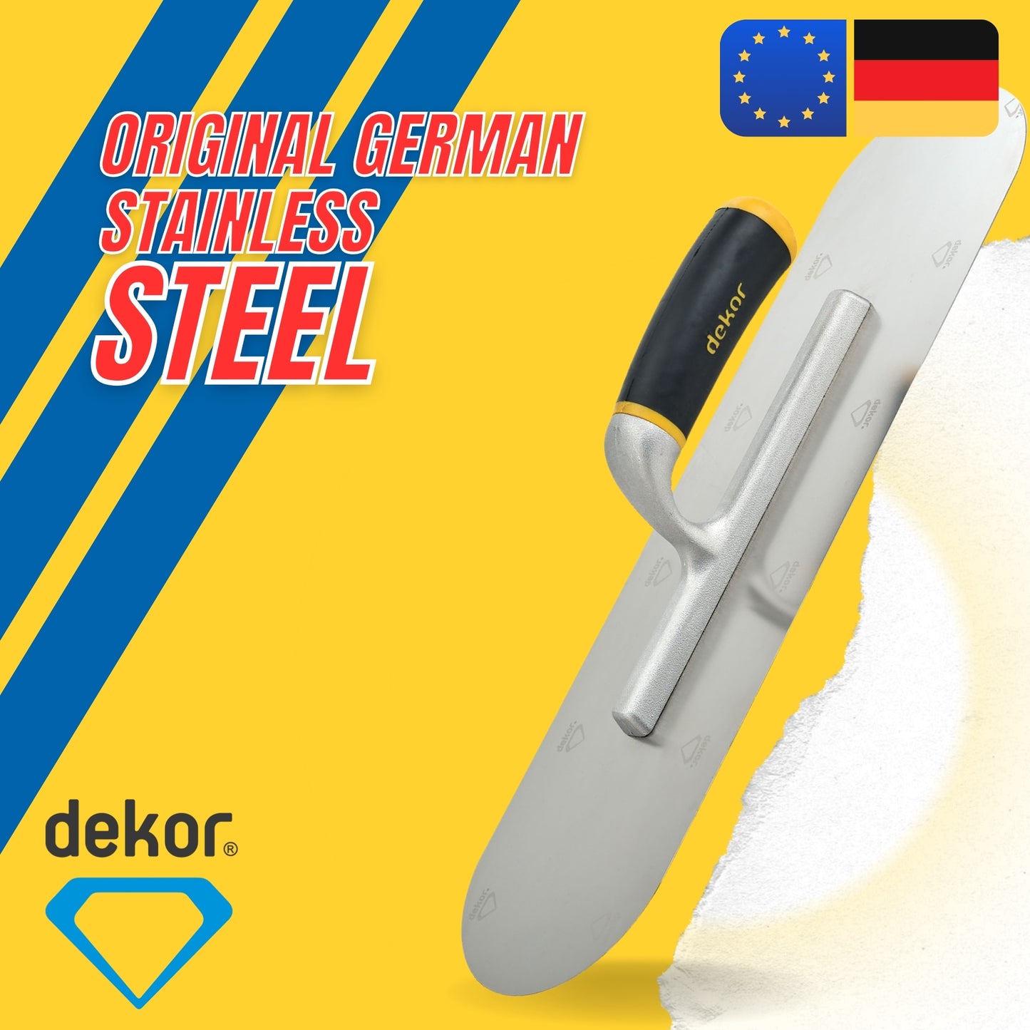 DEKOR Pool Trowel - 18" x 4.75" - German Stainless Steel