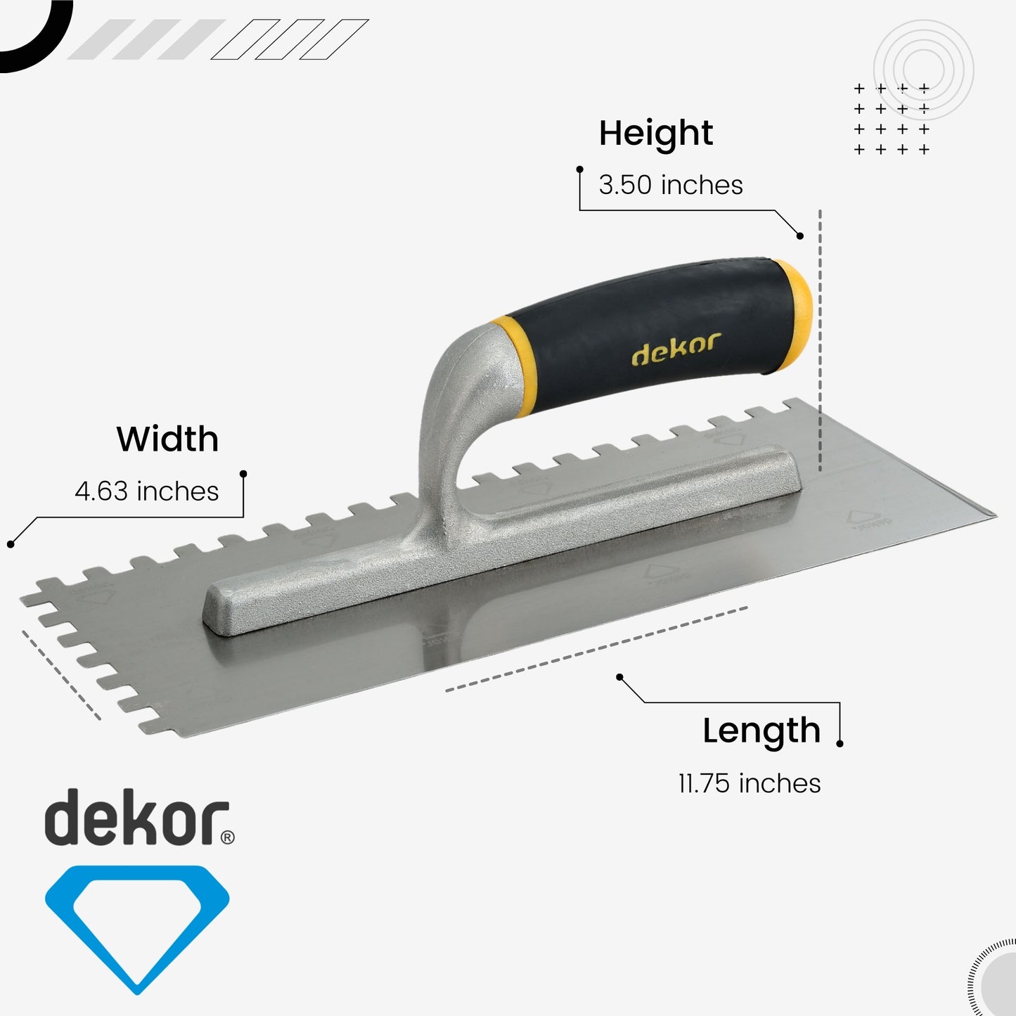 DEKOR Notched Trowel - German Stainless Steel