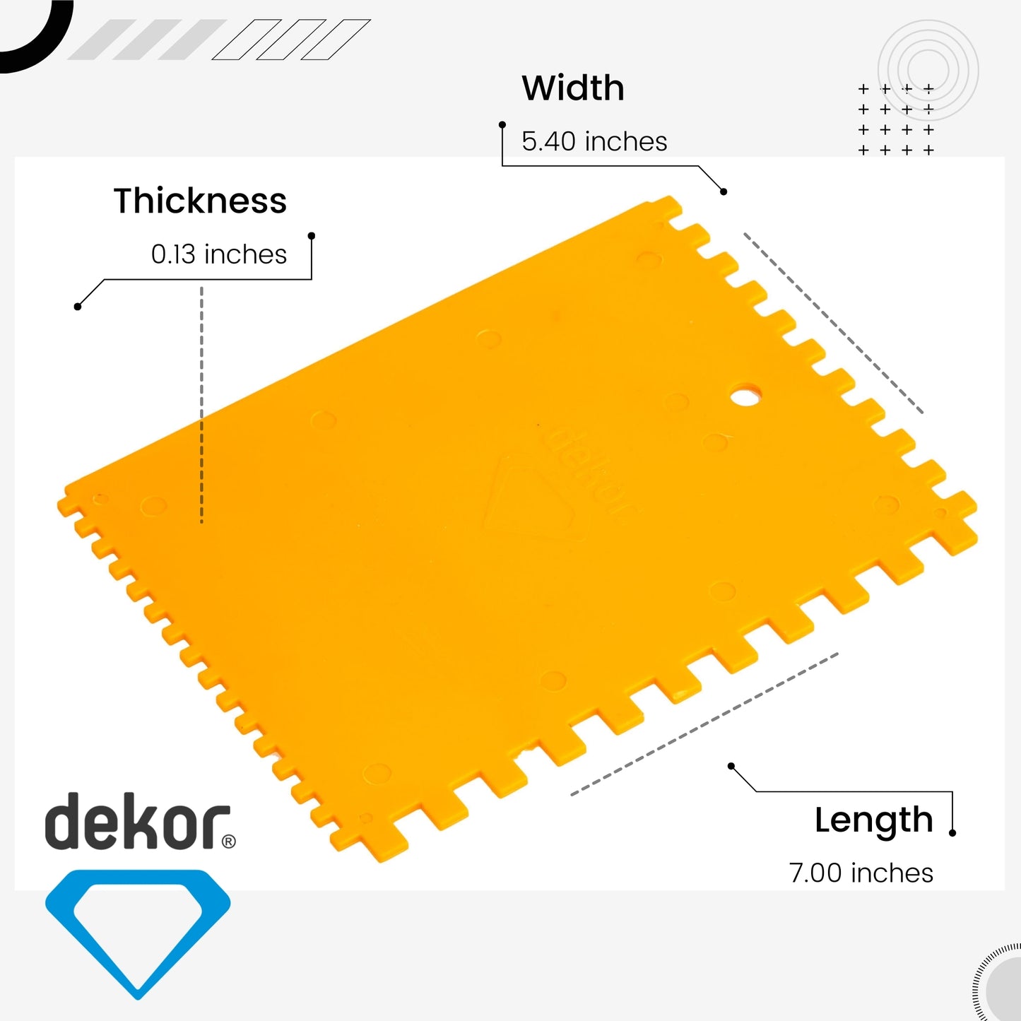 DEKOR Plastic Notched Spreader - 7" x 5.40"