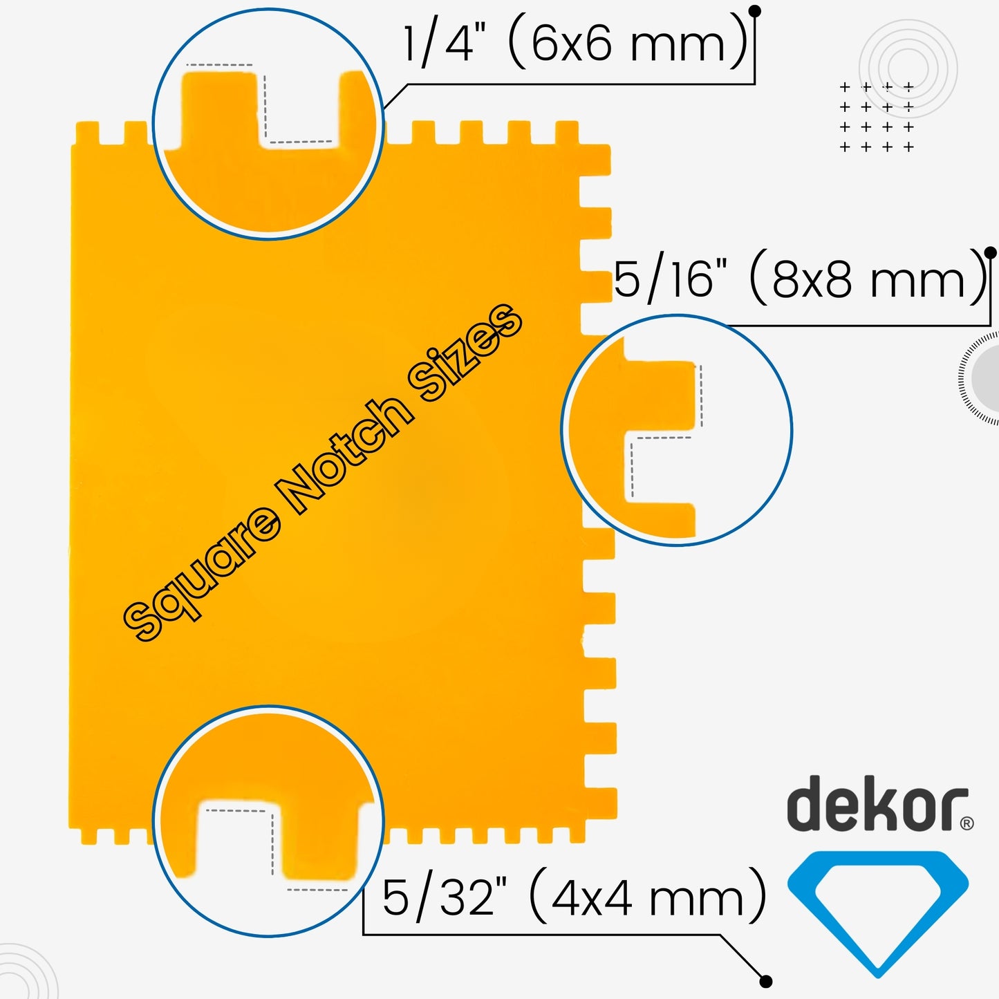 DEKOR Plastic Notched Spreader - 7" x 5.40"