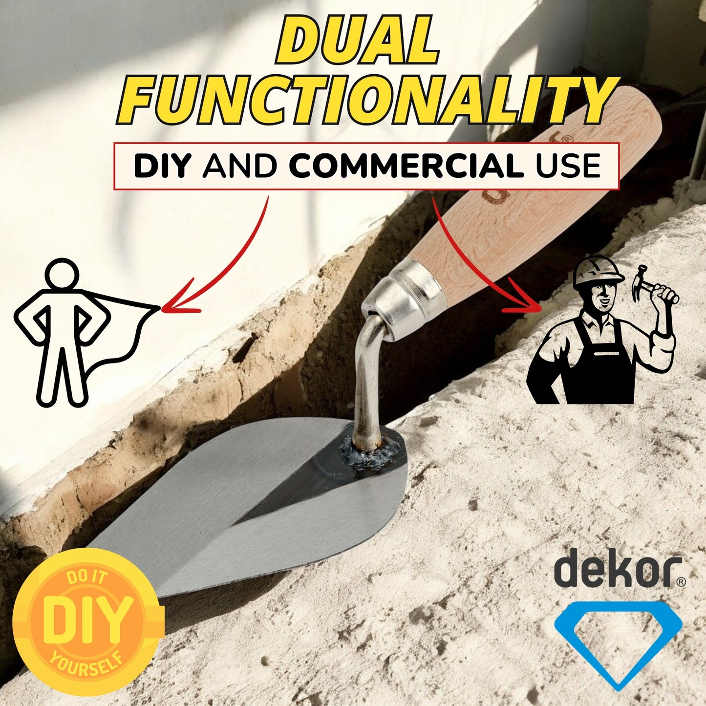 DEKOR Pointing Trowel - 7" - Wooden Handle