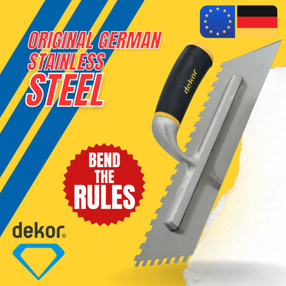 DEKOR Notched Trowel - German Stainless Steel